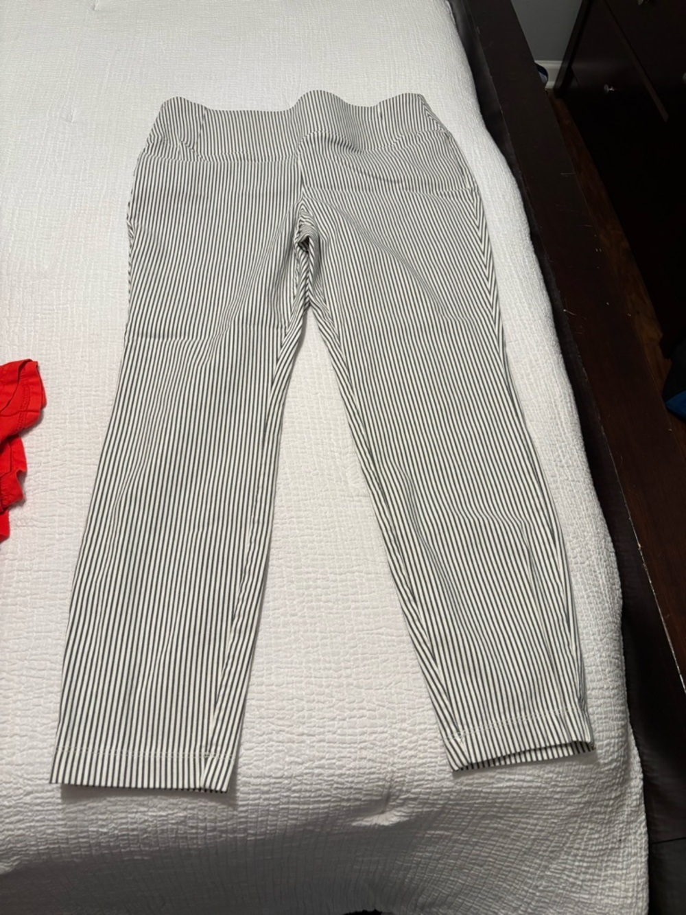 Striped Slim Ankle Pants - Black & White